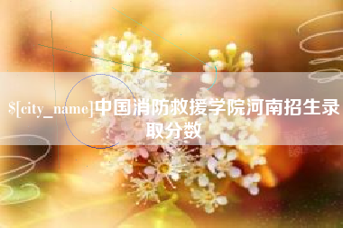 中国香港中国消防救援学院河南招生录取分数