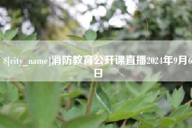 中国香港消防教育公开课直播2024年9月6日