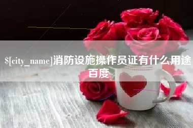 中国香港消防设施操作员证有什么用途百度