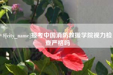 中国香港报考中国消防救援学院视力检查严格吗